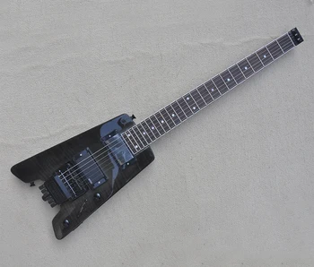 6 חוטים שחור ראש גיטרה חשמלית עם 24 הסריגים,רוזווד Fretboard