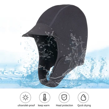 ניאופרן צלילה כובע ללבוש עמיד יבש מהירה לשחות בבריכה כובעים הגנה מפני השמש אוזן מגן שנורקל ציוד אירובי מים