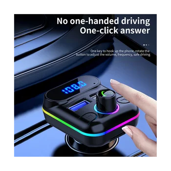 המכונית ללא ידיים M33-Bluetooth Compaitable 5.0 משדר FM Dual USB מטען ערכת MP3 אפנן נגן דיסק שחקן