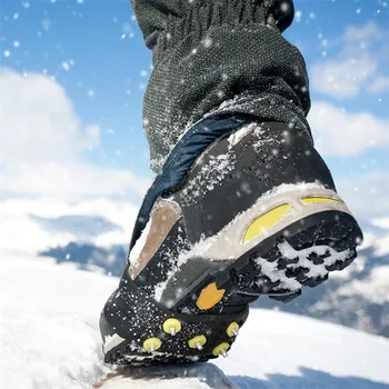 1 זוג 10 חתיכים אנטי-החלקה קרח Gripper ספייק החורף טיפוס אנטי להחליק שלג קוצים אוחז סוליות על נעליים מכסה Crampon
