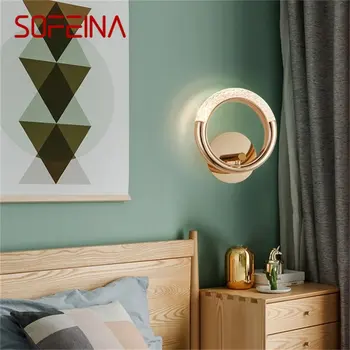 SOFEINA נורדי יצירתי קיר פמוטים אור LED המודרני מנורות סיבוב טבעת אביזרי נוי לבית