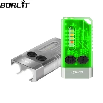 BORUiT V10 EDC מחזיק מפתחות LED קרינה פלואורסצנטית פנס מסוג-C נטענת לפיד עובד אור מגנט באזר 365nm UV V3 Plus הפקחים.
