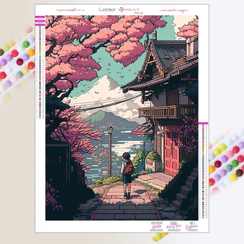 5D DIY יהלום ציור יפני רחוב קומיקס תמונת פסיפס לחצות סטיץ מעגל/כיכר יהלום רקמה עיצוב הבית מתנות