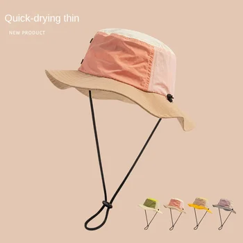 בקיץ ייבוש מהיר דלי כובעי נשים צבע מנוגדים הורה-ילד שמשיה הליכה כובע לנשימה חיצונית ילדים של שמש