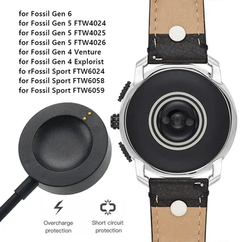שעון חכם כבל טעינה USB לטעינה בכבלים בסיס מטען עבור מאובנים Gen 6 5 4 מיזם & Explorist/מאובנים ספורט שעון חכם