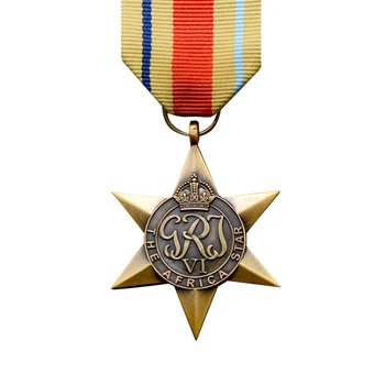 בריטניה צפון אפריקה מונטגומרי מדליית אפריקה כוכב משושה מדליית GRI Georgius רקס אימפרטור ווי מתכת תג סיכה סיכה