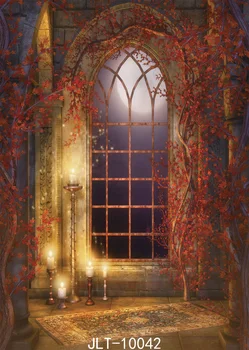 ליל כל הקדושים רקע ארמון דיוקן בלילה הדלת תמונת רקע פנטזיה נר ויניל רקע בד לצילום סטודיו Photophone