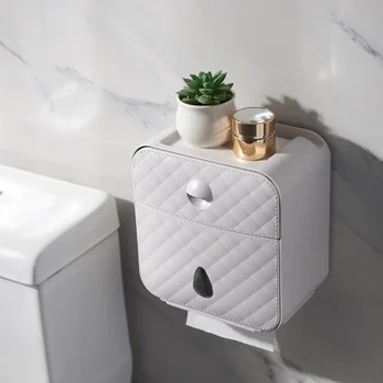 טואלט עמיד במים מחזיק בעל מגבת נייר קיר רכוב Wc גליל נייר Stand Case צינור קופסא לאחסון אביזרים לאמבטיה