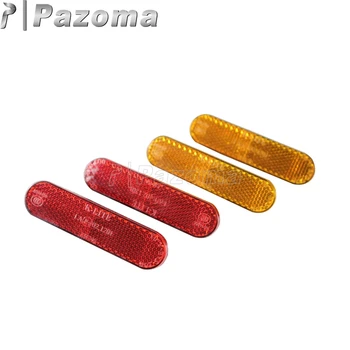 Pazoma חדש 2pc פלסטיק אופנוע צהוב אדום סגלגל בטיחות רפלקטור רצועות מקל טרקטורונים אופנועים