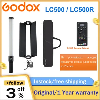 Godox LC500 LC500R 2500K-8500K דו-צבע מלא צבע RGB LED אור מקל אפקטים של תאורה CRI 96 TLCI 98 עם Barndoor