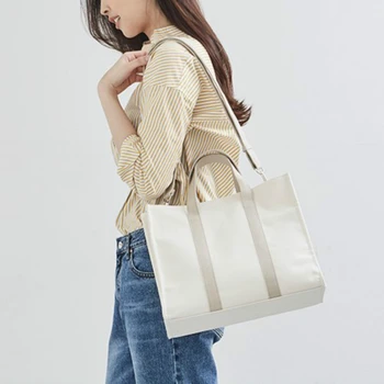 Tilorraine שקית בד התלמידה עסקי האופנה כתף אחת קיבולת גדולה רב תא כותנה Messenger Bag תיק