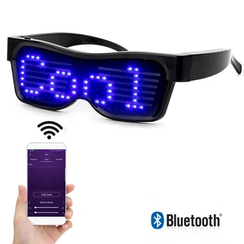 Leadleds Bluetooth RGB LED זוהר משקפיים רטייה למסיבות פסטיבלי התחפושות מהבהב להציג הודעות אנימציה ציורים