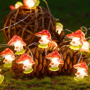 פטריות עיצוב אורות מחרוזת, 20/30LED פטריות פיות אורות סוללה מופעל על אורות חג המולד פטריות אורות על עיצוב הבית