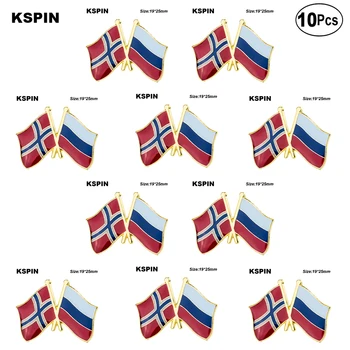 10pcs הרבה נורבגיה רוסיה חברות הדגל הדש סיכת דגל תג סיכה סיכות, תגים 10Pcs הרבה
