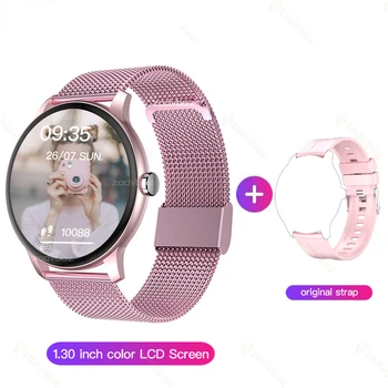 חדש שעון חכם נשים מלא מסך מגע ספורט כושר גבירותיי שעון גברים Bluetooth שיחה עבור אנדרואיד ios smartwatch נשים+קופסא