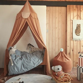 כותנה תלוי החופה על קישוט חדר התינוק החופה סביב האוהל עבור חדר ילדים מיטה ואלאנס צילום אביזרים