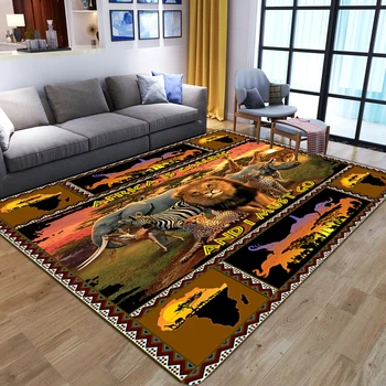 רטרו בסגנון אתני הדפסת 3D שטיח רך פלנל מטבח שטיח חדר ילדים לשחק לזחול שטיחים שטח עיצוב הבית שטיחים עבור הסלון