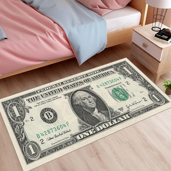 הכסף דולר דפוס שטיחים שטח גדול עיצוב חדר השינה ליד המיטה שטיח אמבטיה החלקה, שטיחים מודרניים לסלון קישוט שטיחים