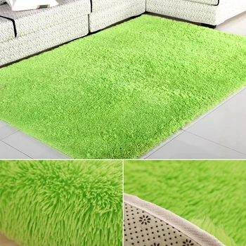 שטיח ירוק עבור חדר שינה מפואר מודרני בסלון שטיחים פלאפי ליד המיטה שטיח קישוט הבית הרך משחקים לילדים שטיח הרצפה