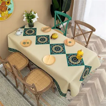 בוהמי אתני מודפסת מפת שולחן קפה שולחן מפת שולחן קפה מלבני מפת הכיסוי Nappe דה שולחן צד קישוט