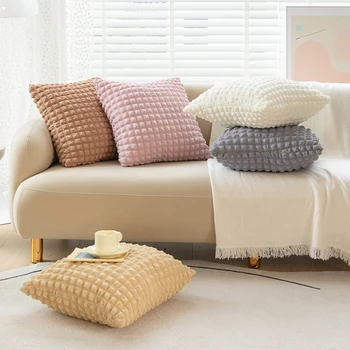 צבע מוצק אלסטי הציפיות לכריות הספה לכסות את המקטורן כרית כיסוי פשוט תלת ממדי צבעוני מבד הטקסטיל לבית