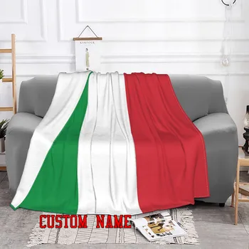 שם מותאם אישית פלנל, שמיכה איטליה דגל זורק את השמיכה רכה משקל הספה הספה במיטה חם ונעים, שמיכת לילדים ומבוגרים מתנה