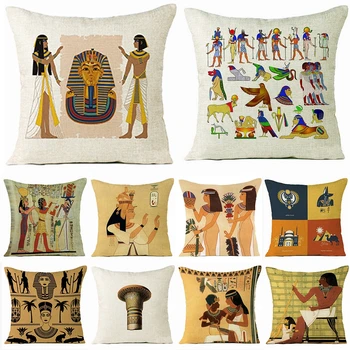 מצרים העתיקה טוטם פרעה הדפסה כרית כיסוי כריות, כיסויי הספה עיצוב הבית