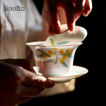 קרמיקה Gaiwan יצירתי נייד קומקום צבוע ביד פורצלן המשרד ספלי תה מתנה הסיני קונג פו Drinkware ערכת תה