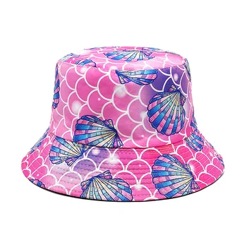 ימי חדש תבנית Shell דו צדדי דלי כובעים לגברים ונשים האביב והקיץ חיצונית קרם הגנה הצללה כובעי פנמה