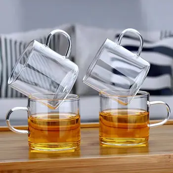 100ml עמידות בחום כוס זכוכית 4pcs/lot ספל תה קערות יפה ספלי תה להגדיר משלוח חינם יפני, כוסות, ספלים, ספלי תה, קערה
