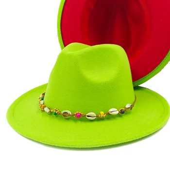 כפול צבע פדורה יחד עם אביזרים שונים עבור גברים ונשים הג ' ז של כובעים כובע פנמה הסיטוניים