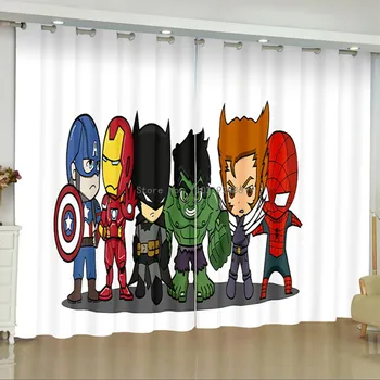 דיסני, ספיידרמן, קפטן אמריקה, איירון מן הצללה להאפלה וילון לחדר ילדים סלון, חדר ילדים בנים מתנות חג המולד
