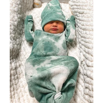 0-3 חודשים תינוק בן יומו ישן תיק החתלה שמיכה צבע הדפסה הביתה חיצונית תינוקות יוניסקס ללבוש + כובע