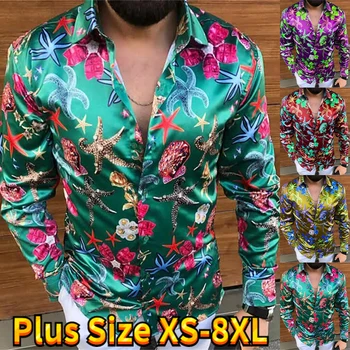 2023 גברים חולצה שרוול ארוך קיץ חולצה חדשה שיפוע הצעת המיטה כפתור למטה מקסימום יומי החג אופנה מזדמנים לנשימה XS-8XL