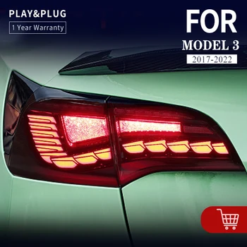 מכונית אחורי עבור טסלה מודל 3 זנב אור model3 שונה הפעלת אור בלם אחורי המנורה רציפים להפוך אות