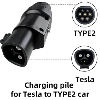 אוו מתאם 32A עבור טסלה סוג 2 EVSE מתאם מכוניות חשמליות רכב מטען 250V מחבר טעינה חד פאזי