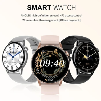 2022 שעון חכם גברים AMOLED HD מסך קצב הלב, לחץ הדם מידע תזכורת ספורט עמיד למים SmartWatch עבור אנדרואיד IOS