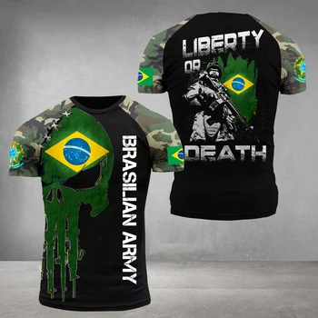 2023 חדש ברזיל דגל החולצות של גברים 3D מודפס ג ' רזי ברזילאי בחירת חולצה קיץ גדול מדי הסוואה ותיקי חולצות שרוול קצר