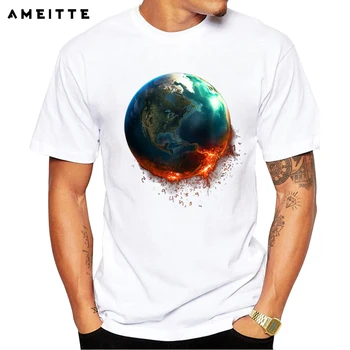 AMEITTE 2019 אופנה כוכב פיצוץ חולצה מצחיק יצירתי במתמטיקה הארץ המודפס טי-שירט באיכות גבוהה עדכני זכר צמרות טי
