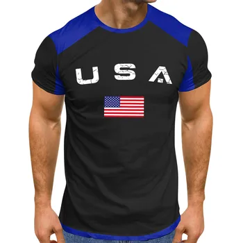 גברים של יום העצמאות דגל להדפיס חולצות של 4 ביולי גרפי חולצה לגברים קיץ מזדמן ספורט שרוול קצר טי בגדים