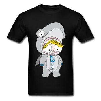 Sharkboy חולצת גברים מצחיק. חולצה 100% כותנה גג שחור חולצת טי קריקטורה הדפסה Tees נוער בגדים צוואר עגול הסיטוניים