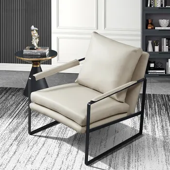 מעצב הרהיטים בסלון יצירתי מתכת סלון כסאות בבית טרקלין הכיסא משענת הכורסה פשוטה מרפסת ספה כסא