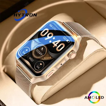 HYTRON Smartwatch Amoled Ai הקול עוזר Bluetooth קורא Nfc דם לחץ דם חמצן אופנה של נשים צמיד אפל
