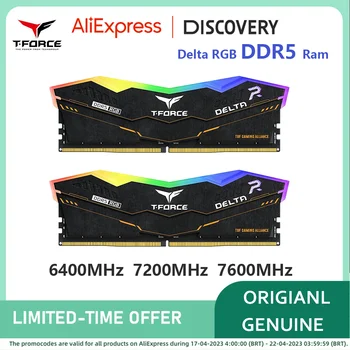 TEAMGROUP T-כוח דלתא RGB DDR5 Ram 32GB קיט (2x16GB) 5200MHz 6400MHz 7200MHz 7600MHz שולחן העבודה מודול זיכרון Ram