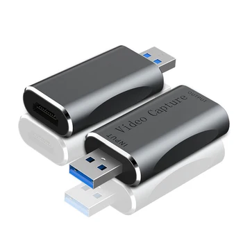 4K-HDMI תואם אודיו כרטיס לכידת וידאו משחק הקלטה USB נסיעה חינם HD Capture עבור המחשב OBS בהזרמה בשידור חי שידור