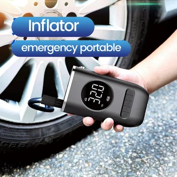 מכונית חשמלית משאבת אוויר מיני נייד 4000mAh בשביל לנפח מכוניות אופנועים אופניים יאכטות כדורסל LED דיגיטלי חכם Inflator
