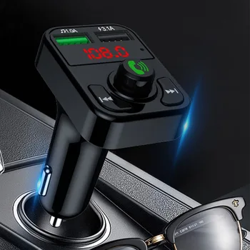 המכונית Handfree Bluetooth 5.0 נגן MP3 משדר FM דיבורית לרכב דיבורית רמקול אודיו מתאם מקלט 3.1 USB מטען מהיר