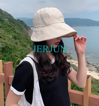 דייג כובע אישה יכולה לקשור את הקוקו כובע השמש הגירסה הקוריאנית תכליתי הגנה מפני השמש לכיסוי הפנים כובע כותנה דק שמש