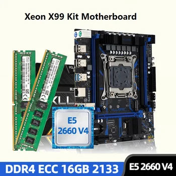 Kllisre לוח האם X99 קומבו קיט סט LGA 2011-3 Xeon E5 2660 V4 CPU 16GB DDR4 (2PCS 8G) 2133MHz זיכרון ECC