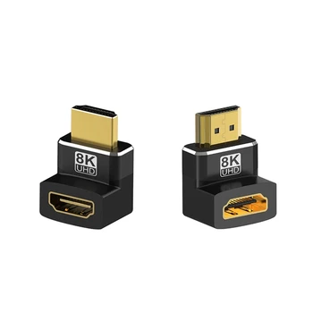 8K-HDMI תואם תואר ישר-זווית מתאם HDMI תואם-זכר ונקבה המרפק מחבר HD סיומת מחבר